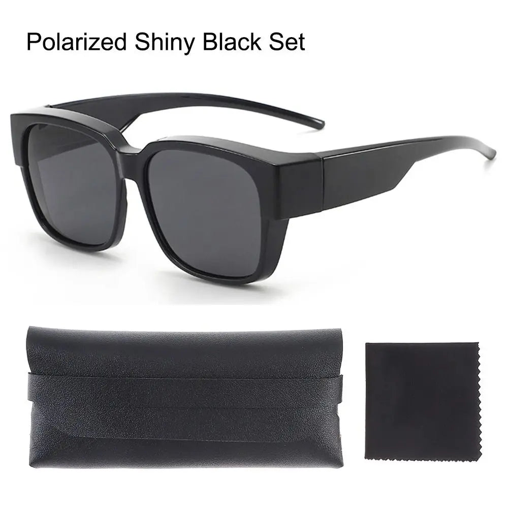 Polarized Fit Over Sunglasses – Square Wrap Around UV Protection for Outdoors