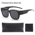 Polarized Fit Over Sunglasses – Square Wrap Around UV Protection for Outdoors