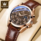 Leather Quartz Watch – Waterproof Noctilucent Timepiece for Business Men