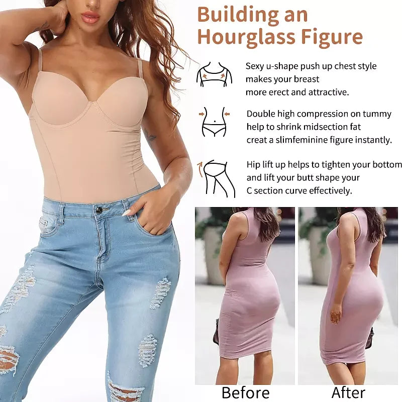 Slimming Shapewear Bodysuit – Tummy Control Underwire for Women Body Shaping