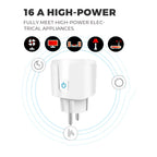 WiFi Smart Plug – 16A Power Monitor Outlet for Smart Home Automation