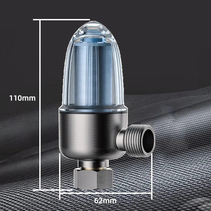 Stainless Steel Water Filter – Detachable Brass Prefilter for Bathroom Plumbing
