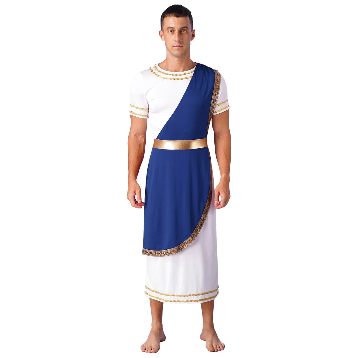 Ancient Greek Toga – Men’s Roman Robe for Halloween Cosplay Costume