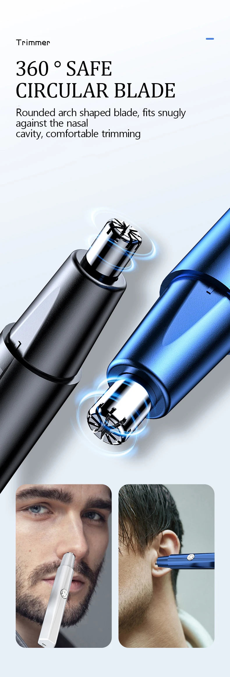 Electric Nose Hair Trimmer – Rechargeable Grooming Tool for Men