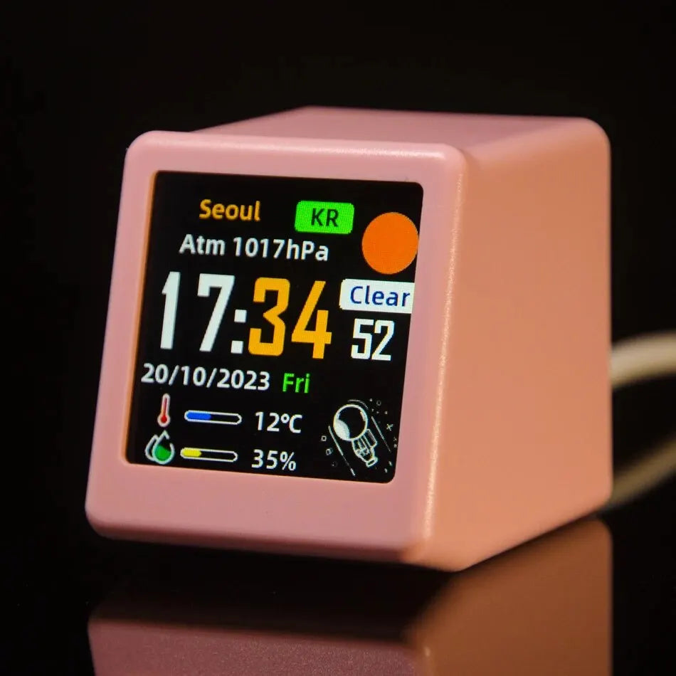 Mini WiFi Weather Clock – IPS Digital Desktop Station for Home Decor