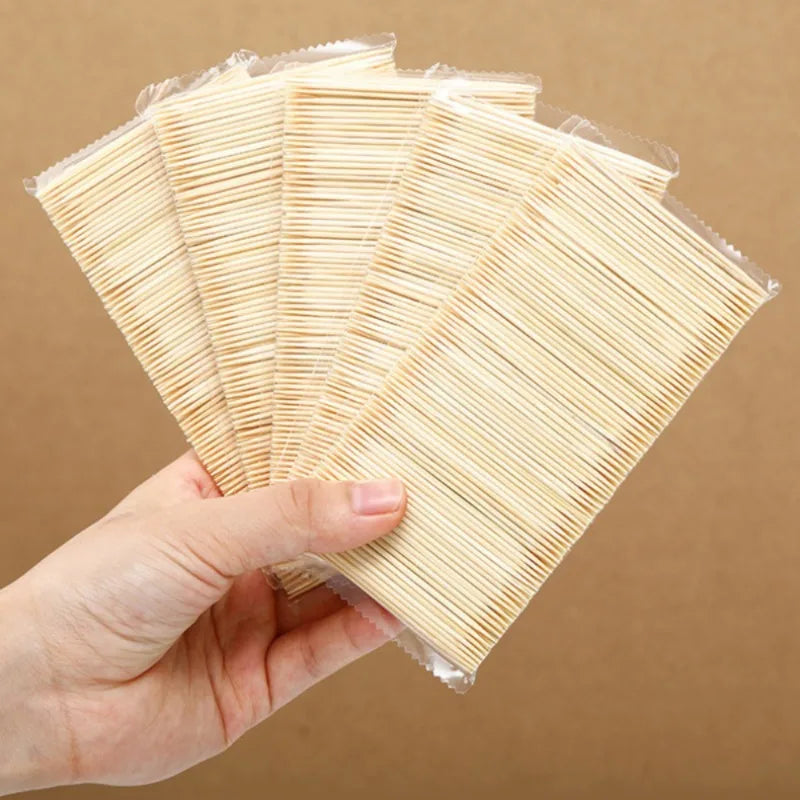 Natural Bamboo Double-Headed Toothpicks – Portable Dental Floss for Home Travel