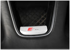 Aluminum S-Line Steering Wheel Emblem – Decorative Car Interior Accessory