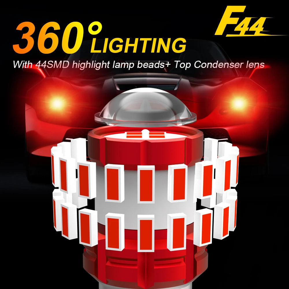 1157 Red LED Brake Light Bulbs – Canbus Replacement for Car Stop Lights