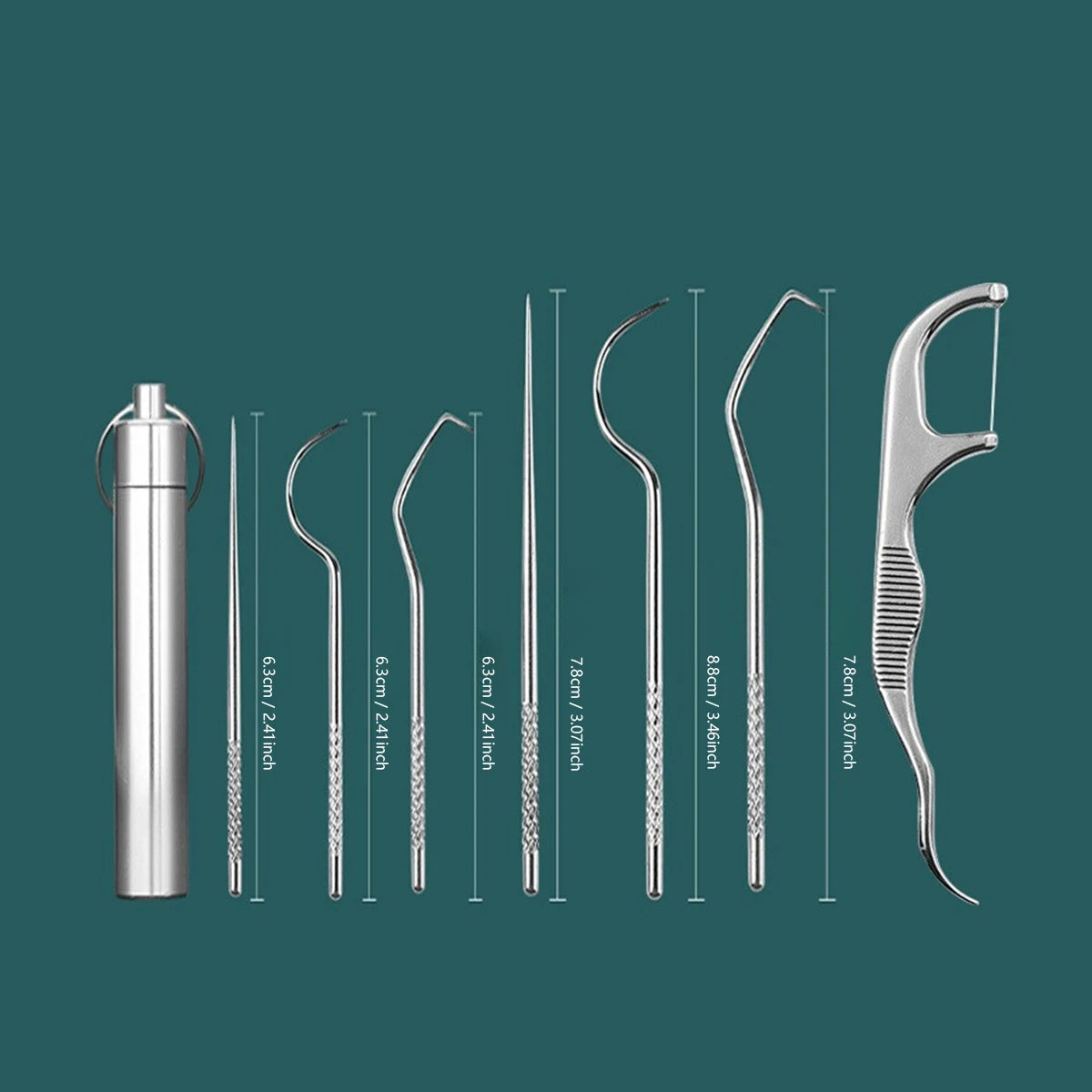 Reusable Aluminum Toothpick Set – Portable Oral Cleaning for Dental Hygiene