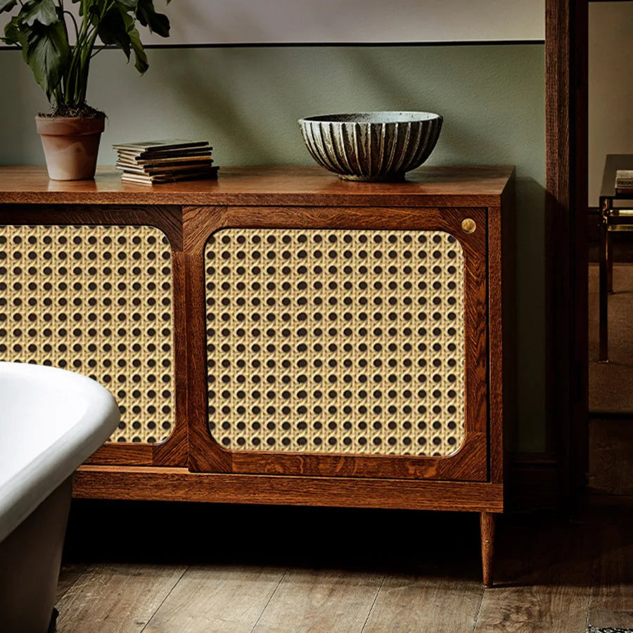 Honeycomb Grid Wallpaper – Luxury Chinese Retro Style for Home Decor