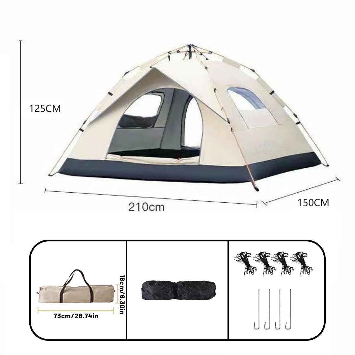 4-Person Automatic Pop-Up Tent – Rainproof Shelter for Outdoor Beach Fishing