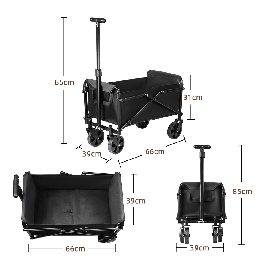 Collapsible Utility Cart – Heavy Duty Foldable Wagon for Camping and Beach
