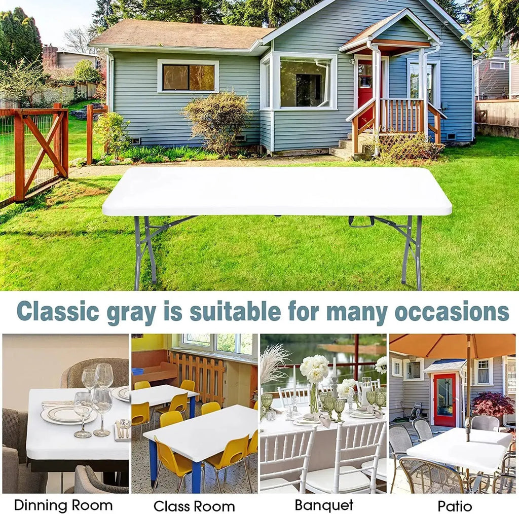 Fitted Rectangular Tablecloth – Washable Fabric for Outdoor Parties and Camping
