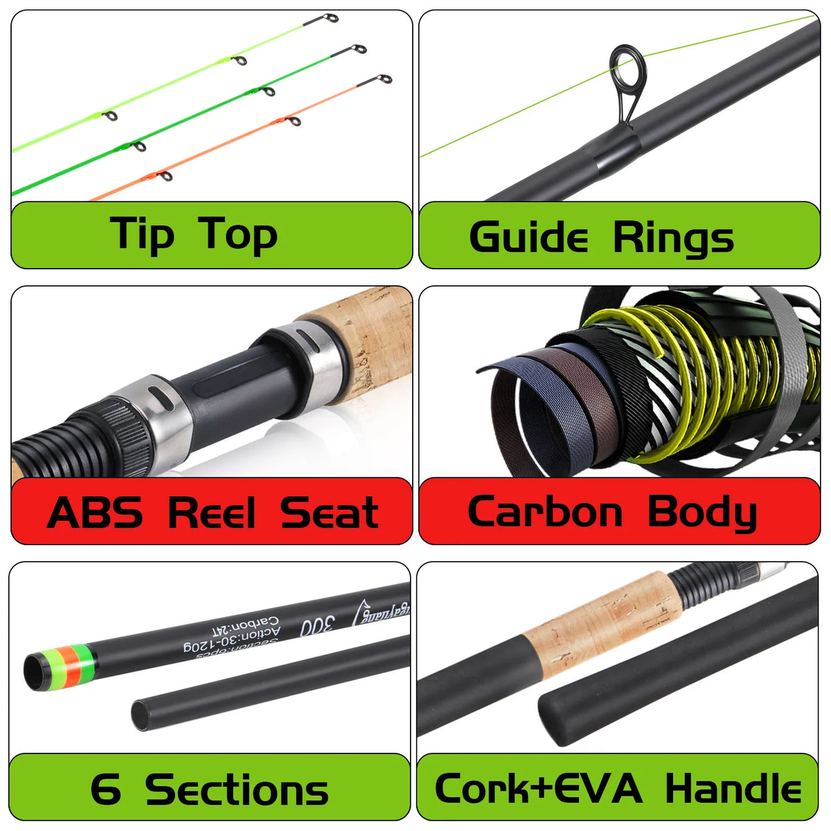 Carbon Fiber Feeder Fishing Rod – 3M Cork Handle Pole for Carp Angling
