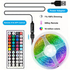 Bluetooth LED Strip Lights – RGB Color Changing Tape for TV Bedroom Lighting