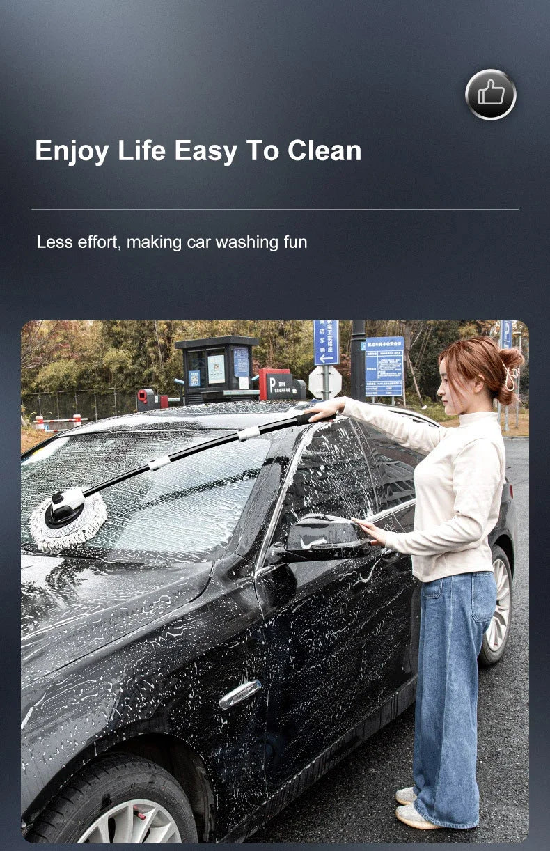 Telescoping Car Wash Brush – Soft Chenille Mop for Auto Detailing