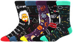 Cotton Novelty Crew Socks – Colorful Animal Print for Casual Halloween Wear