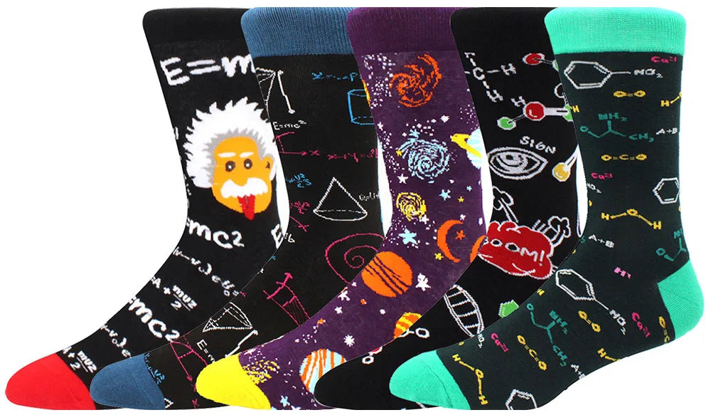 Cotton Novelty Crew Socks – Colorful Animal Print for Casual Halloween Wear