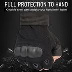 Tactical Fingerless Gloves – Hard Shell Knuckle Protection for Outdoor Sports