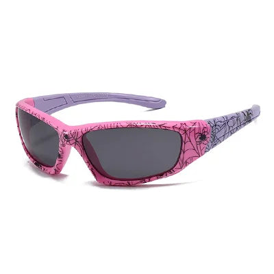Polarized Spider Web Kids Sunglasses – UV400 Outdoor Sport Shades for 3-9y