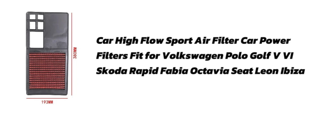 Washable Engine Air Filter – Replacement Intake Part for Volkswagen Vehicles
