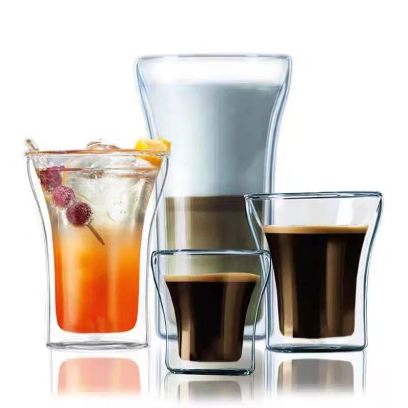 Double-Layer Glass Coffee Mug – Heat Resistant Cup for Espresso and Tea