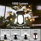 Rechargeable Solar LED Lantern – 1000LM Power Bank for Camping and Fishing
