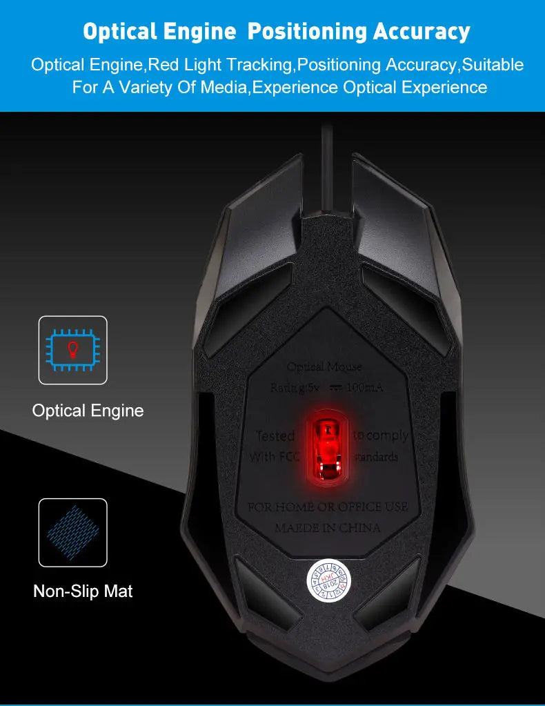 Wired LED Gaming Mouse – Ergonomic Backlit Optical Mouse for PC Desktop Laptop