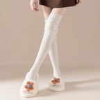 Thigh High Socks – Solid Color Japanese Style for Casual Women Fashion