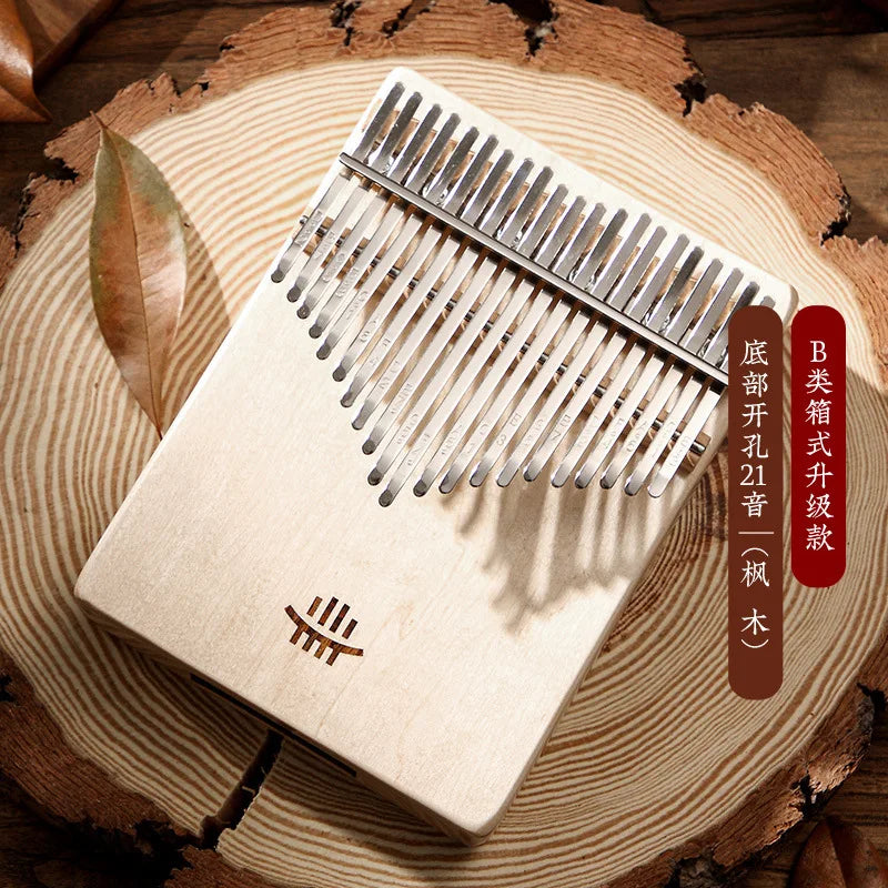Hluru Wooden Kalimba – 21 Key Thumb Piano for Music Beginners and Education