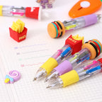 Cartoon Food Multi-Color Ballpoint Pens – Cute Stationery for School Office