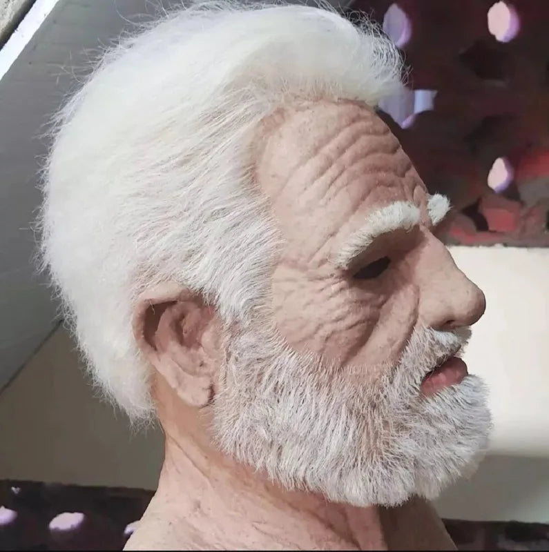 Realistic Bald Old Man Mask – Latex Creepy Cosplay Prop for Halloween