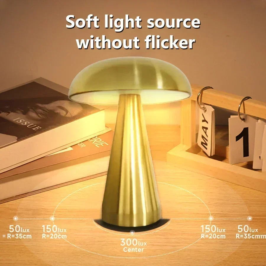 Mushroom Table Lamp – Iron Art Modern Decor for Bedroom Bedside Lighting
