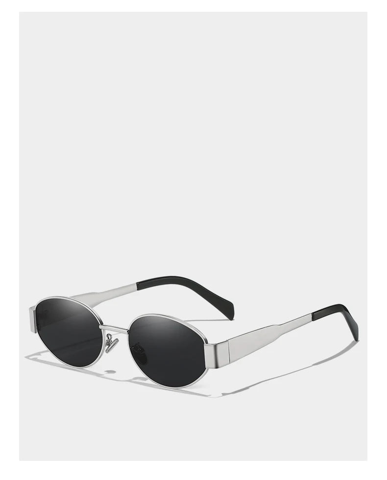 Alloy Oval Sunglasses – UV400 Protective Eyewear for Men and Women