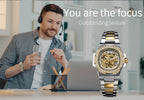 Skeleton Automatic Watch – Luxury Stainless Steel Diamond for Men
