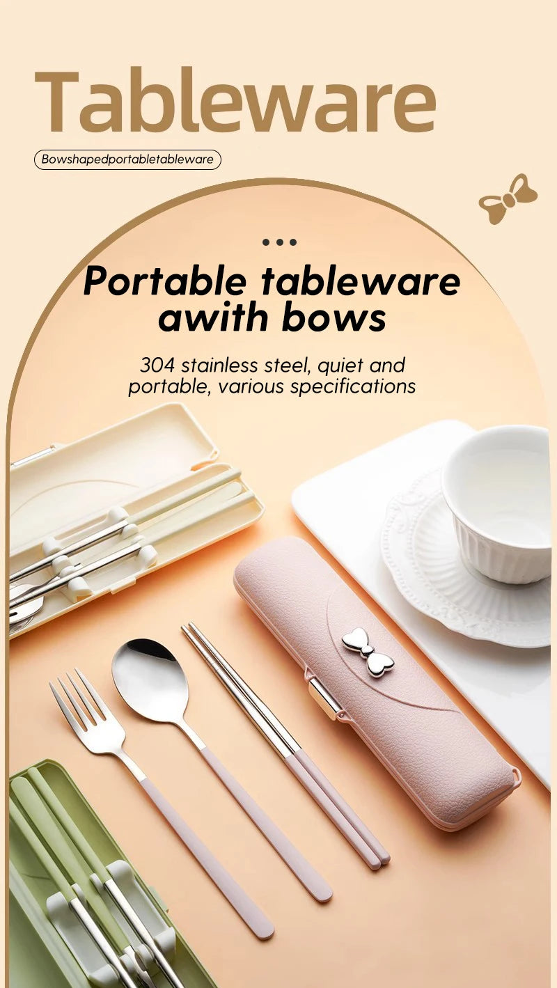 Stainless Steel Cutlery Set – Portable Flatware for Camping and Picnics