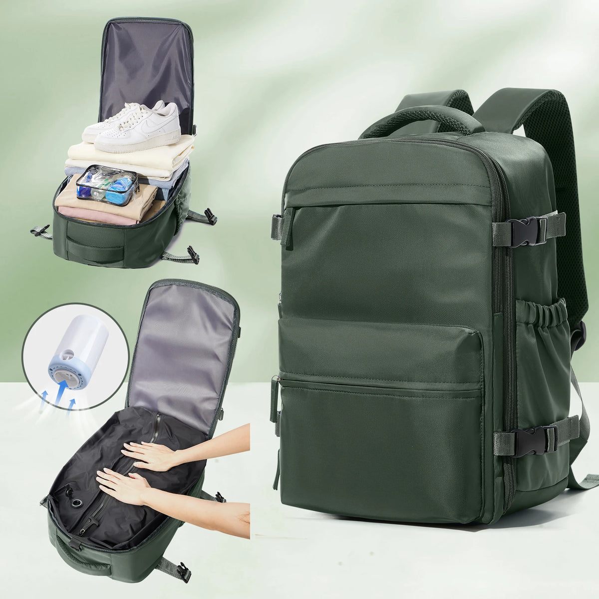 Expandable Travel Laptop Backpack – Large Capacity Business Bag for Men and Women