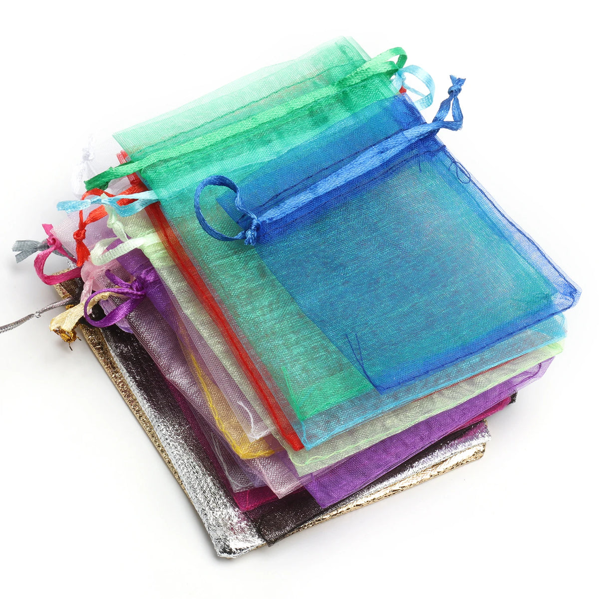 Organza Drawstring Pouches – Sheer Jewelry Gift Bags for Wedding Party Favors