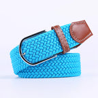 Woven Elastic Canvas Belt – Stretch Braided Buckle Strap for Casual Jeans