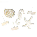 Wooden Marine Ornament Set – Nautical Starfish Decor for Coastal Home Living