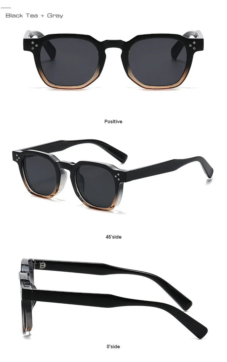 Vintage Rivet Oval Sunglasses – Leopard Anti Blue Light Frames for Men and Women