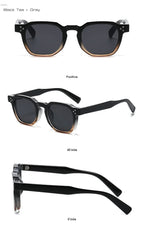 Vintage Rivet Oval Sunglasses – Leopard Anti Blue Light Frames for Men and Women