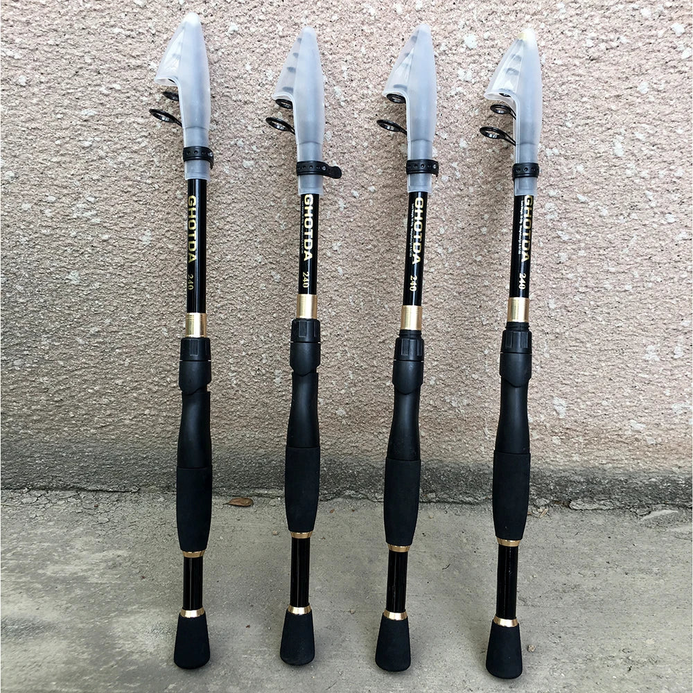 Telescopic Carbon Fishing Rod – Ultralight Spinning Pole for Outdoor Angling