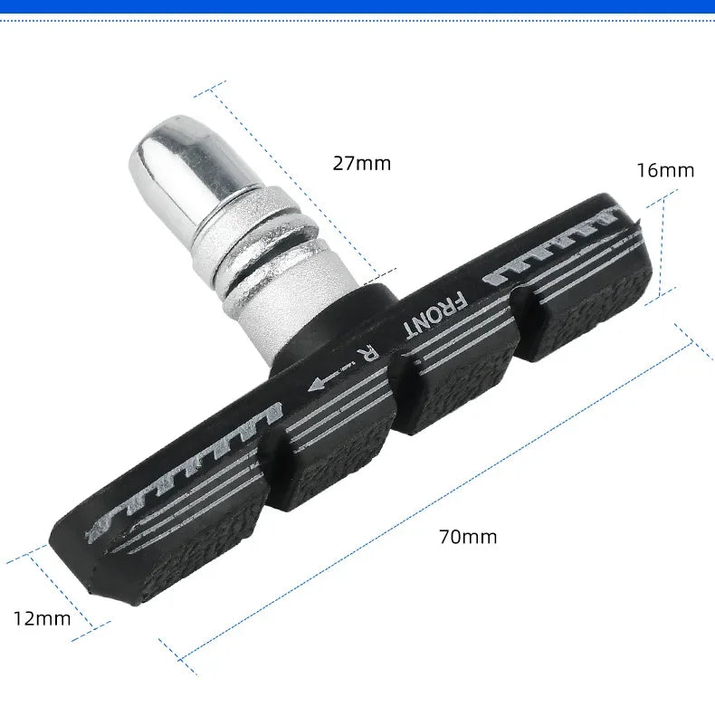 70mm V-Brake Pads – Threaded Linear Pull Shoes for Mountain Biking