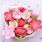 Resin Cherry Blossom Flatbacks – Colorful DIY Stones for Scrapbook Crafts