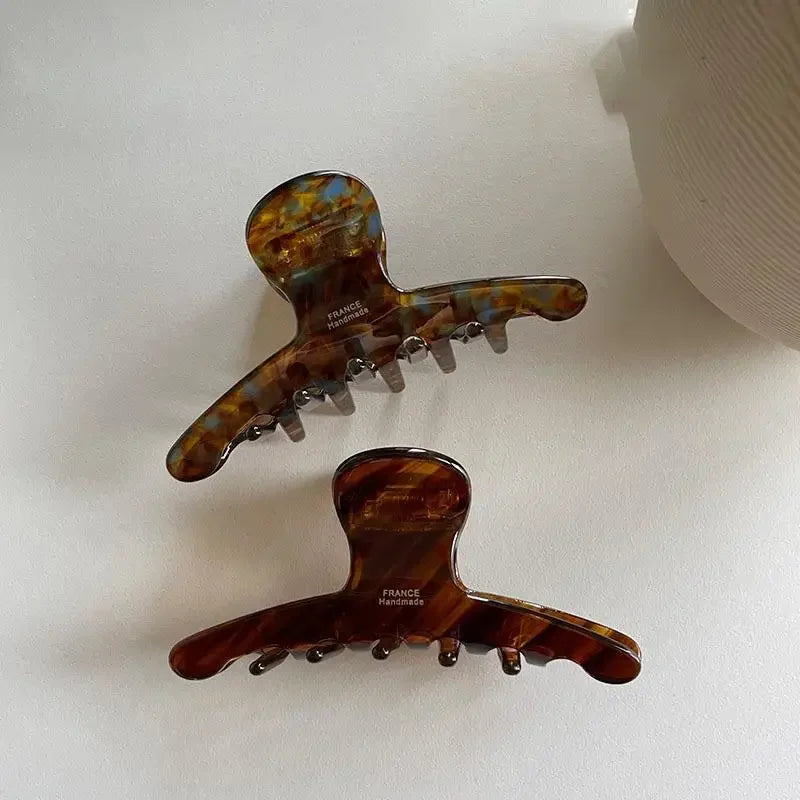 Arc Shaped Hair Clip – Vintage Brown Mint Accessory for Elegant Hairstyles