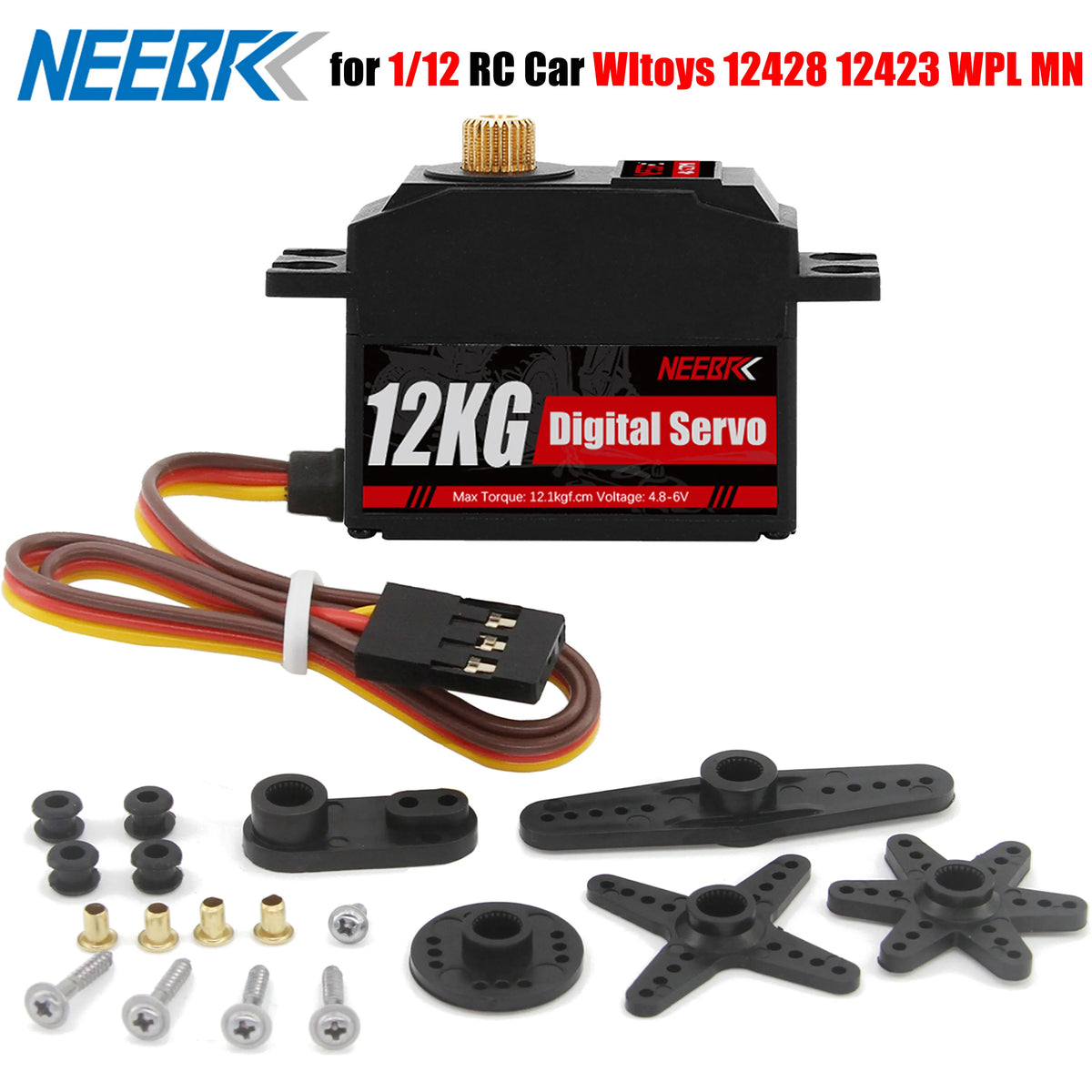 Digital Servo – 12kg Metal Gear Low Profile for RC Cars and Boats