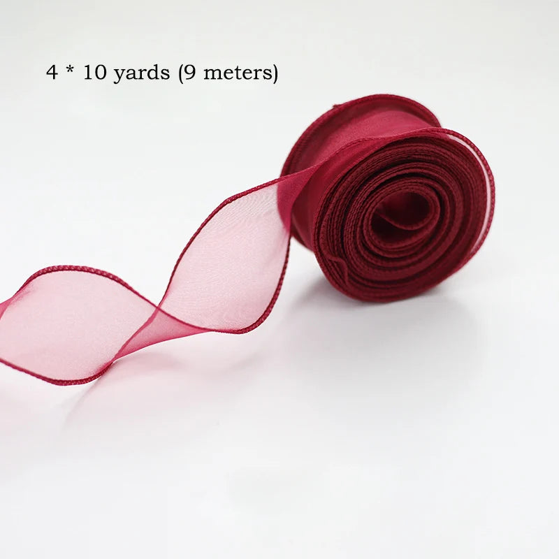 Chiffon Silk Ribbon – 10 Yard Organza Fabric for Wedding Decor and Crafting