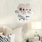Hexagon Acrylic 3D Mirror Wall Stickers – Self-Adhesive Decor for Home