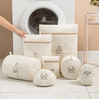 Embroidered Mesh Laundry Bag – Thickened Washable Organizer for Dirty Clothes